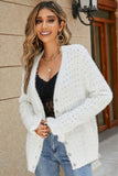 WOMENS LONGSLEEVE RUFFLED DETAIL CARDIGAN - Doublju