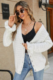 WOMENS LONGSLEEVE RUFFLED DETAIL CARDIGAN - Doublju