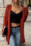 CABLE KNIT CASUAL HOODIE CARDIGAN - Doublju