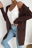 DAILY SOLID HOODIE CARDIGAN WITH POCKETS - Doublju