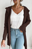 DAILY SOLID HOODIE CARDIGAN WITH POCKETS - Doublju