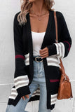 LONG SLEEVE COLORING LONG SWEATER CARDIGAN - Doublju