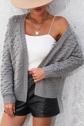 WOMEN OPEN FRONT SHORT CARDIGAN - Doublju