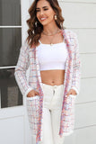 DISTRESSED PLAID PATTERN CARDIGAN FOR WOMEN - Doublju