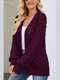 WOMEN HOLLOW OUT KNITTED SWEAT CARDIGAN