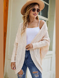 WOMEN CHUNKY KNITTED SOLID FALL WINTER CARDIGAN