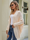 WOMEN CHUNKY KNITTED SOLID FALL WINTER CARDIGAN