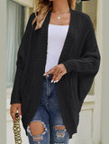 WOMEN CHUNKY KNITTED SOLID FALL WINTER CARDIGAN