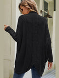 WOMEN CHUNKY KNITTED SOLID FALL WINTER CARDIGAN