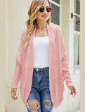 WOMEN CHUNKY KNITTED SOLID FALL WINTER CARDIGAN