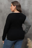 WOMEN PLUS SIZE SEXY DEEP NECK CROSS WRAP SWEATER