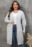WOMEN PLUS SIZE OPEN FRONT KNIT CARDIGAN