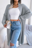 WOMEN FISHERMAN CABLE KNIT LONG LENGTH CARDIGAN