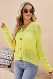 WOMEN LIGHTWEIGHT BUTTON CLOSURE KNIT CARDIGAN