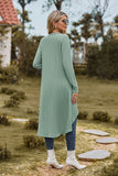 WOMEN TWIST CABLE STITCHED LONG LENGTH CARDIGAN