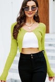 WOMEN LONG SLEEVE CROP SHORT KNIT SHRUG CARDIGAN