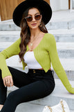 WOMEN LONG SLEEVE CROP SHORT KNIT SHRUG CARDIGAN