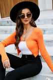 WOMEN LONG SLEEVE CROP SHORT KNIT SHRUG CARDIGAN