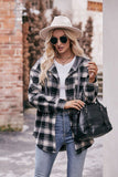 WOMEN FLANNEL PLAID HOODIE SHACKET