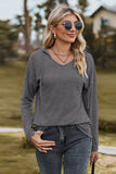 WOMEN SIMPLE BASIC LONG SLEEVE HOODED PULLOVER