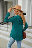 WOMEN TWIST STITCHED DRAWSTRING FALL HOODIE