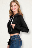 WOMENS LONG SLEEVE LIGHTWEIGHT 2 COLOR BLOCKED HOODIE JACKET WITH SIDE POCKETS