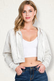 WOMENS LONG SLEEVE LIGHTWEIGHT 2 COLOR BLOCKED HOODIE JACKET WITH SIDE POCKETS
