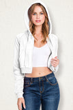 WOMENS LONG SLEEVE LIGHTWEIGHT 2 COLOR BLOCKED HOODIE JACKET WITH SIDE POCKETS