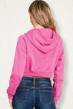WOMENS LONG SLEEVE LIGHTWEIGHT 2 COLOR BLOCKED HOODIE JACKET WITH SIDE POCKETS