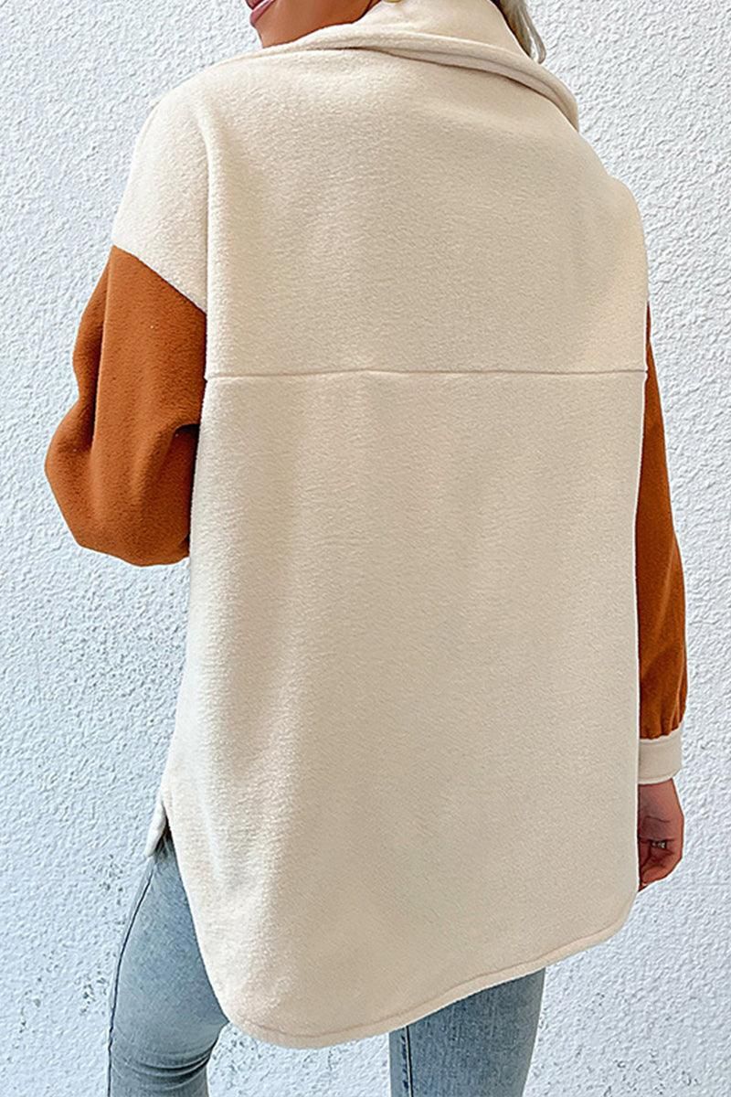 BUTTON DOWN LAPEL JACKET WITH POCKETS - Doublju