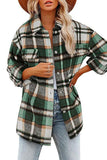 WOMEN OVERSIZED PLAID PATTERN LONG SHACKET - Doublju