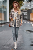 LAPEL LEOPARD SHACKET LONG SLEEVE SHIRT JACKET