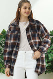FLANNEL PLAID JACKET SHACKET WITHOUT SIDE POCKET - Doublju