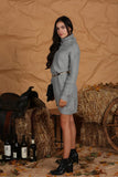 TURTLE NECK MIDI KNIT SWEAT DRESS - Doublju