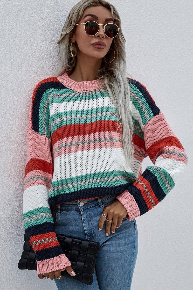 ROUND NECK KNIT - Doublju