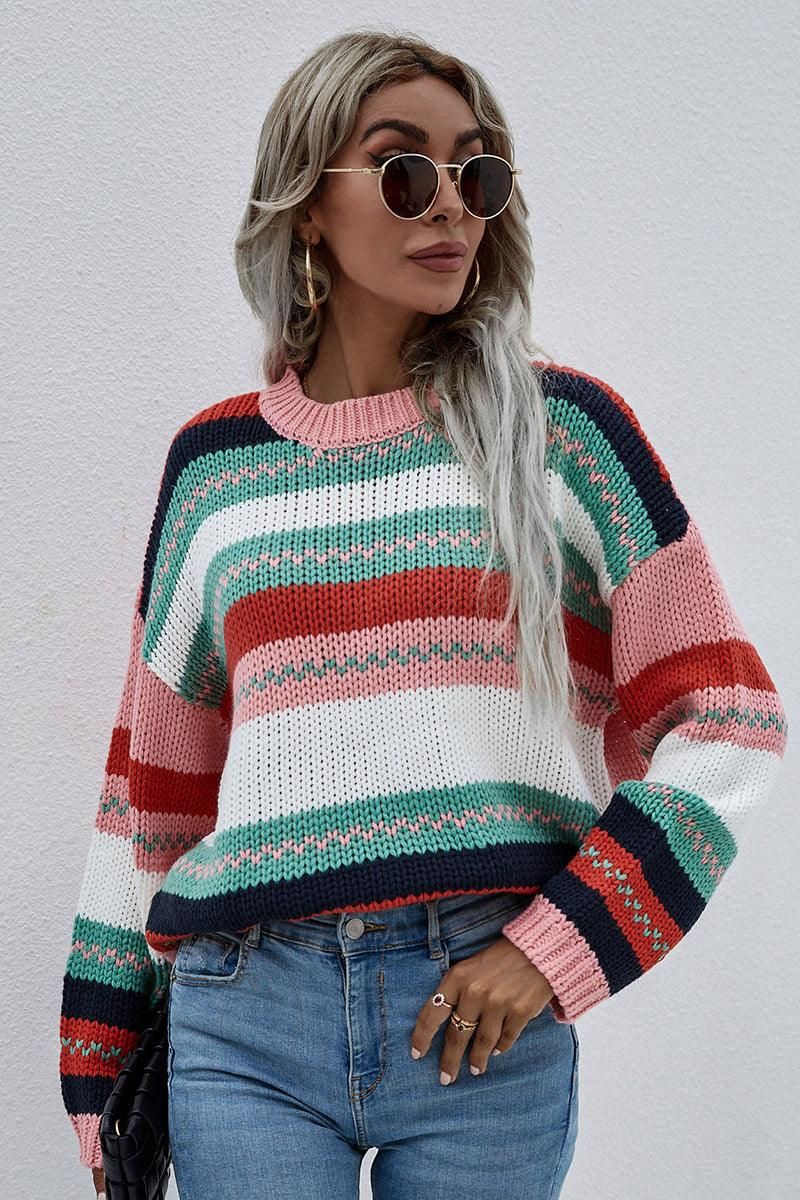 ROUND NECK KNIT - Doublju