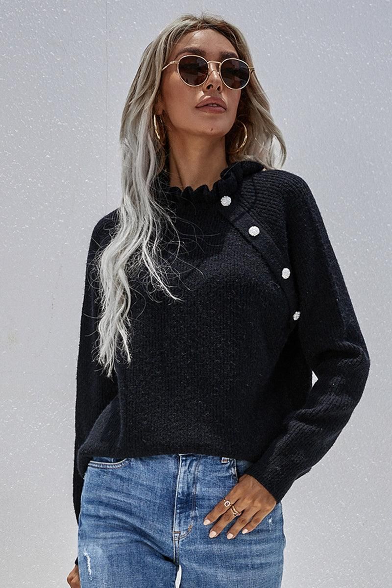 CASUAL KNIT SWEATER - Doublju