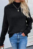 TURTLE NECK LONG SLEEVE CASUAL SWEATER - Doublju