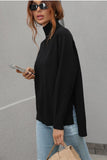 TURTLE NECK SOLID DAILY SWEATER TOP - Doublju