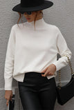 TURTLE NECK SOLID DAILY SWEATER TOP - Doublju
