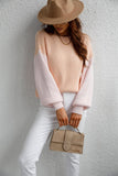 COLOR BLOCK SLEEVE KNIT WARM SWEATER - Doublju