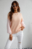 COLOR BLOCK SLEEVE KNIT WARM SWEATER - Doublju