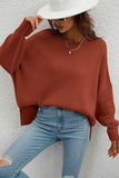 LOOSE FIT DOLMAN SLEEVE KNIT SWEATER - Doublju