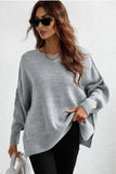 LOOSE FIT DOLMAN SLEEVE KNIT SWEATER - Doublju
