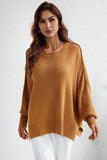 LOOSE FIT DOLMAN SLEEVE KNIT SWEATER - Doublju