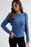 LEG OF MUTTON SLEEVE KNIT SWEATER - Doublju