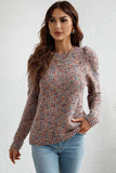 LEG OF MUTTON SLEEVE KNIT SWEATER - Doublju