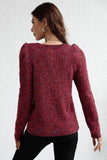 LEG OF MUTTON SLEEVE KNIT SWEATER - Doublju