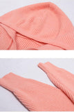 CABLE KNIT HOODED KNIT SWEATER TOP - Doublju
