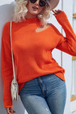 HOLLOW KNIT LOOSE FIT CASUAL SWEATER TOP - Doublju